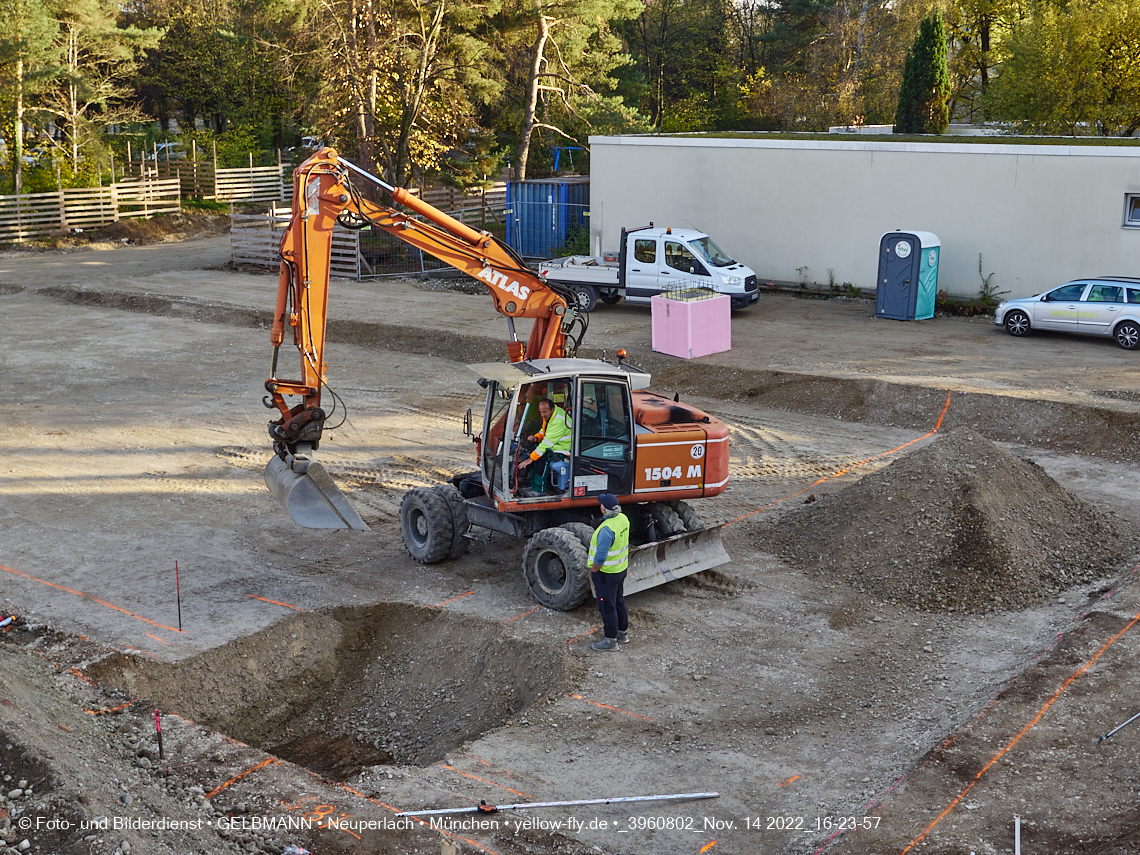 14.11.2022 - Baustelle an der Quiddestraße Haus für Kinder in Neuperlach